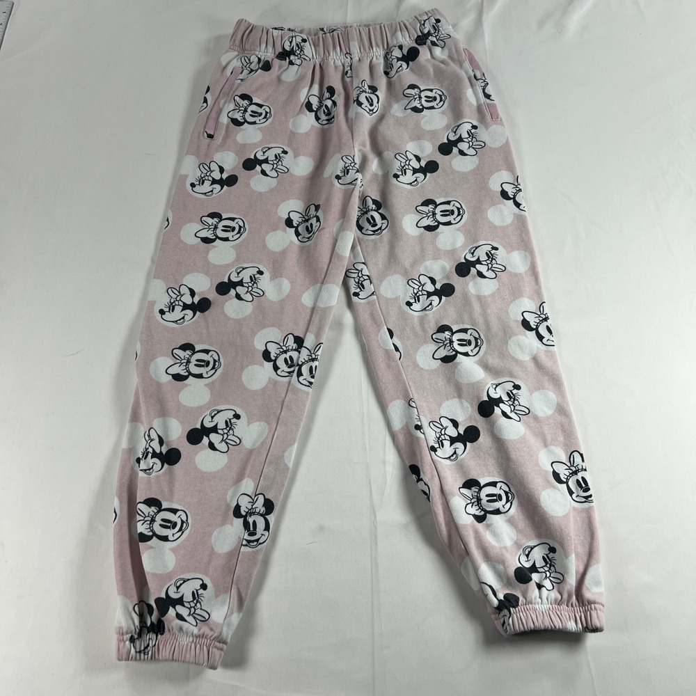 Disney Minnie Mouse Pink Polka Dot Jogger Sweatpants Kids Size‎ M 10/12